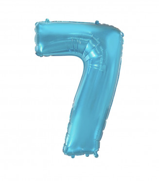 Mylar Numero 7 Celeste Pastello Mega 40″ – 101cm 1pz – Idea Palloncini