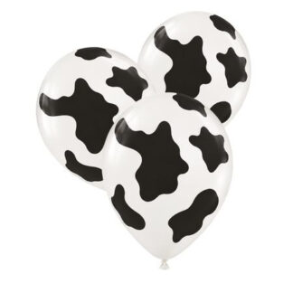 Palloncini 11"/12" bianca st. nera globo Maculato Mucca